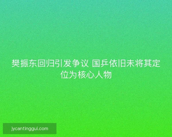 樊振东回归引发争议 国乒依旧未将其定位为核心人物